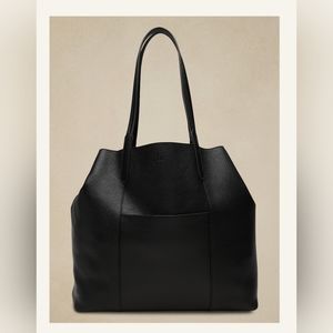 Classic Leather Tote Banana Republic Black